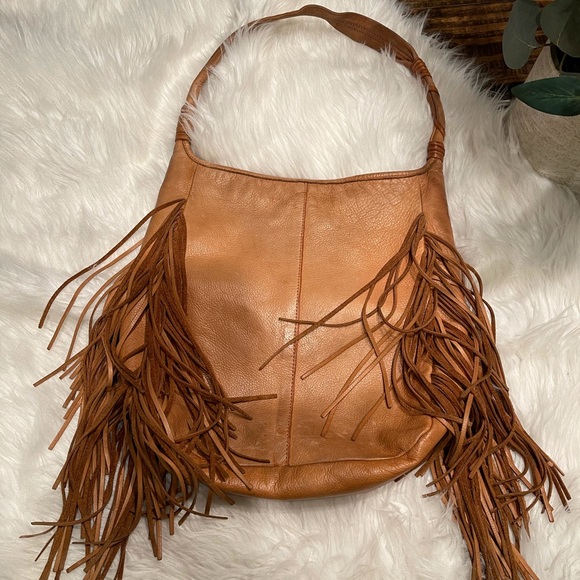 Margot Genuine Leather Fringe Hobo Purse - Picture 3 of 9